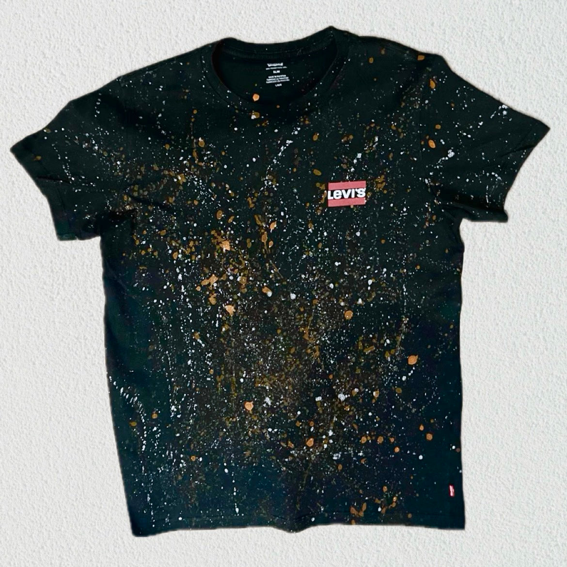 Reworked Levi Orange and White Splatter T-shirt