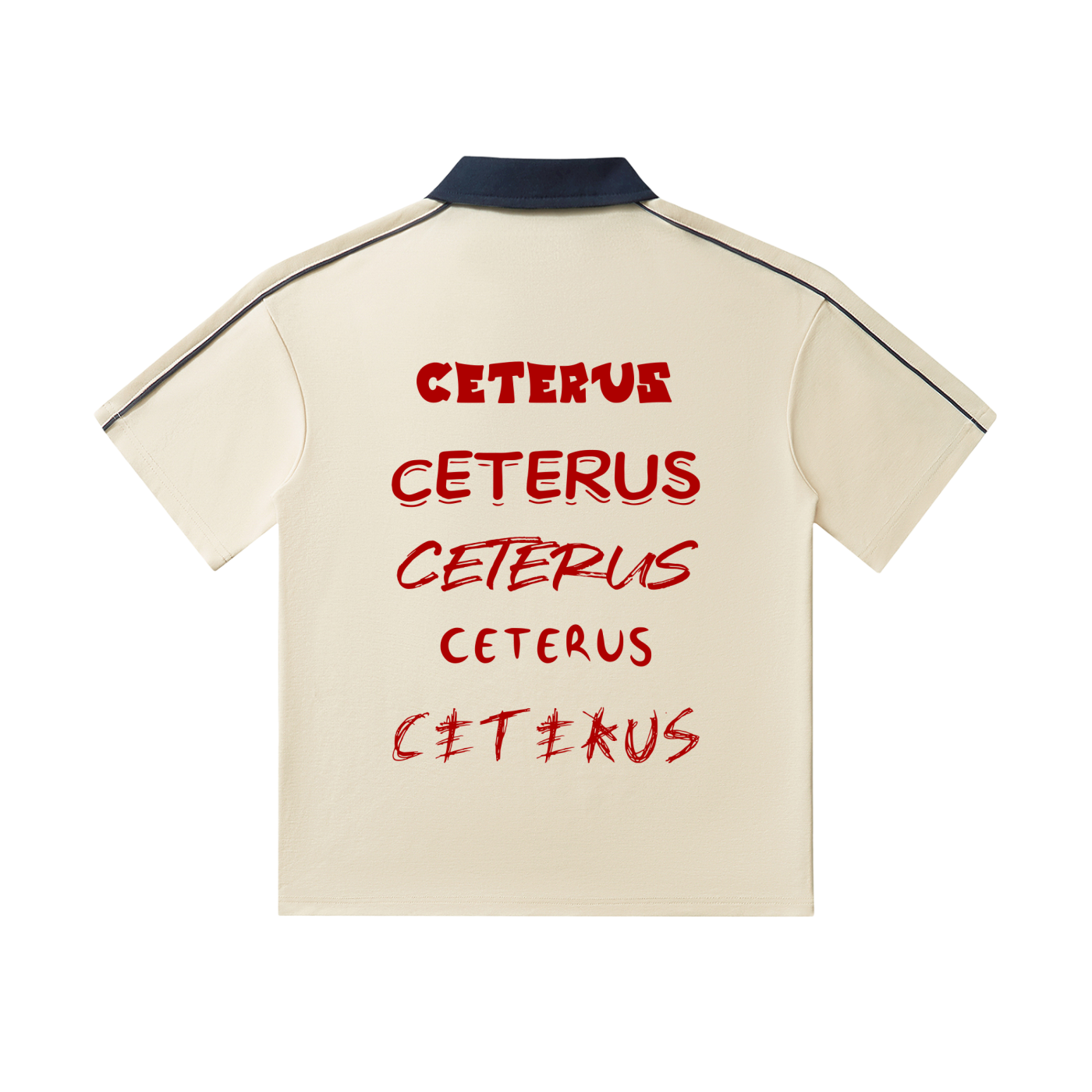 Contrast Collar Short-Sleeve Polo Shirt