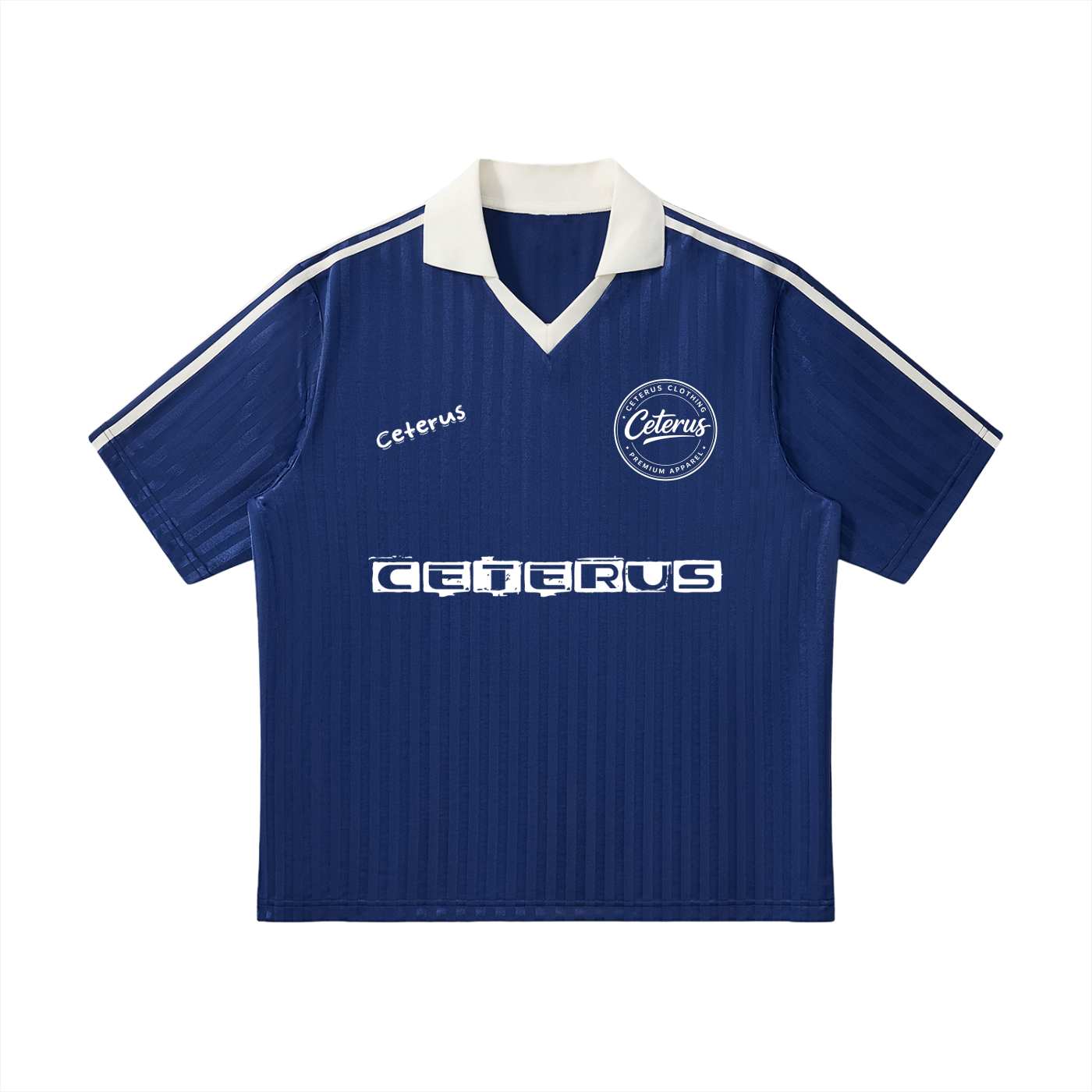 Contrast Collar Striped Soccer Jersey