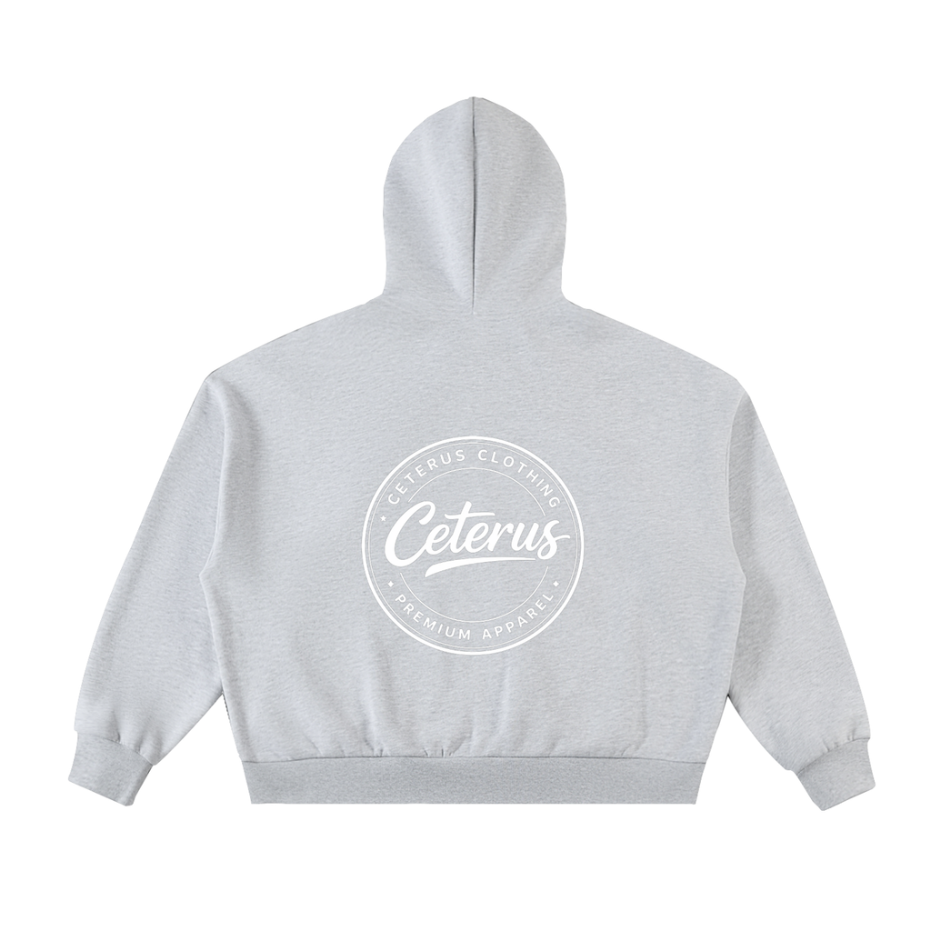 Fleeced Full-Zip Boxy Hoodie