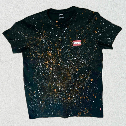 Reworked Levi Orange and White Splatter T-shirt