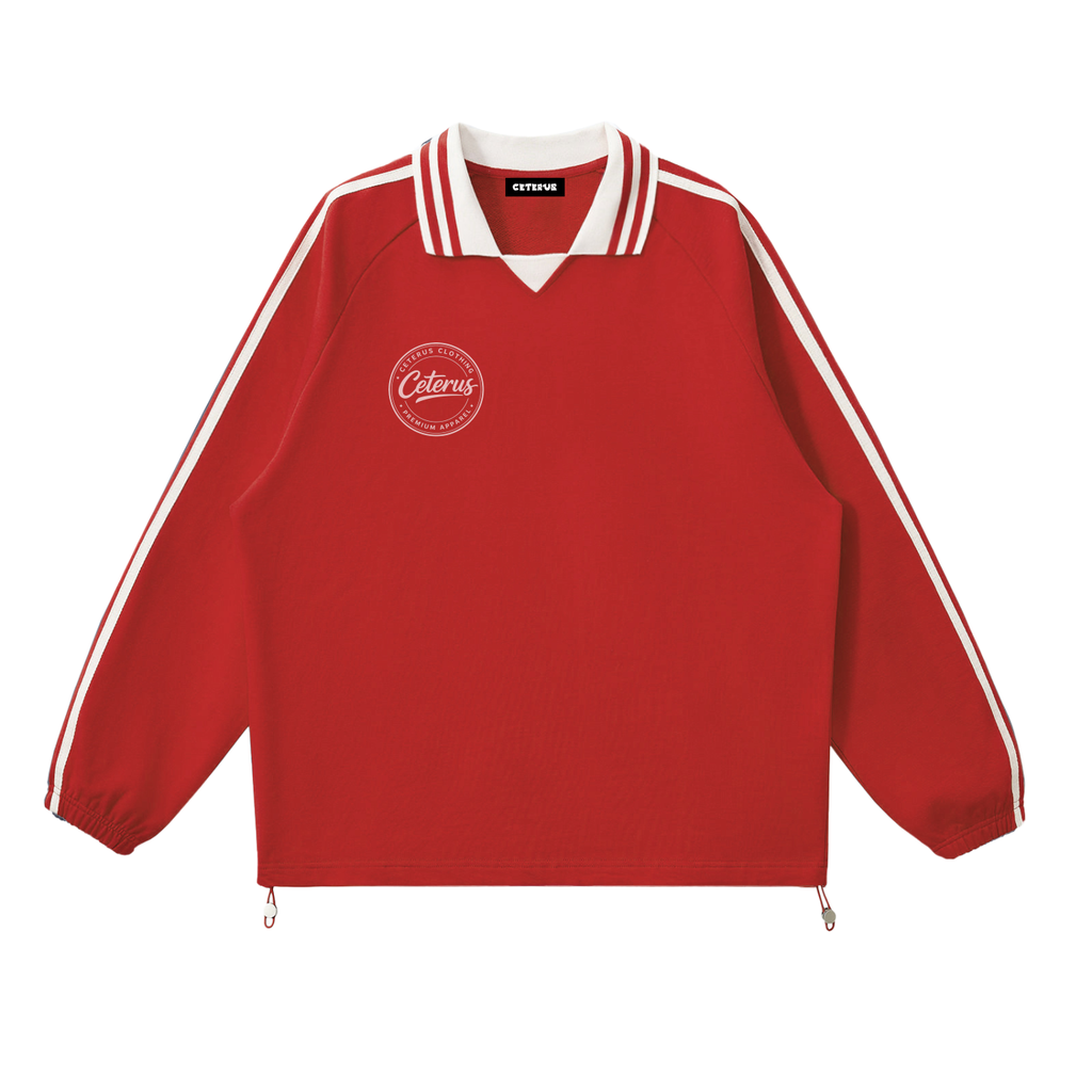 Ceterus striped Lapel Collar Sweatshirt