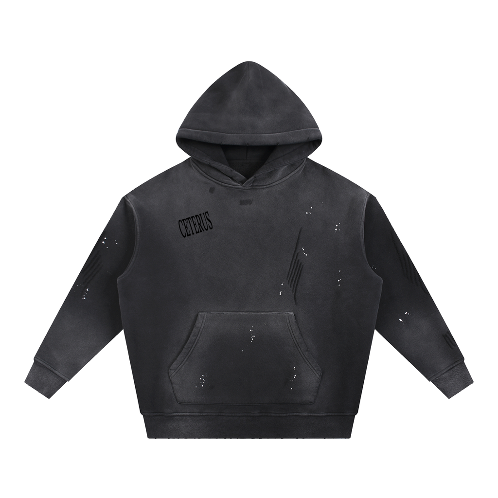 Vintage Washed Frayed Hoodie