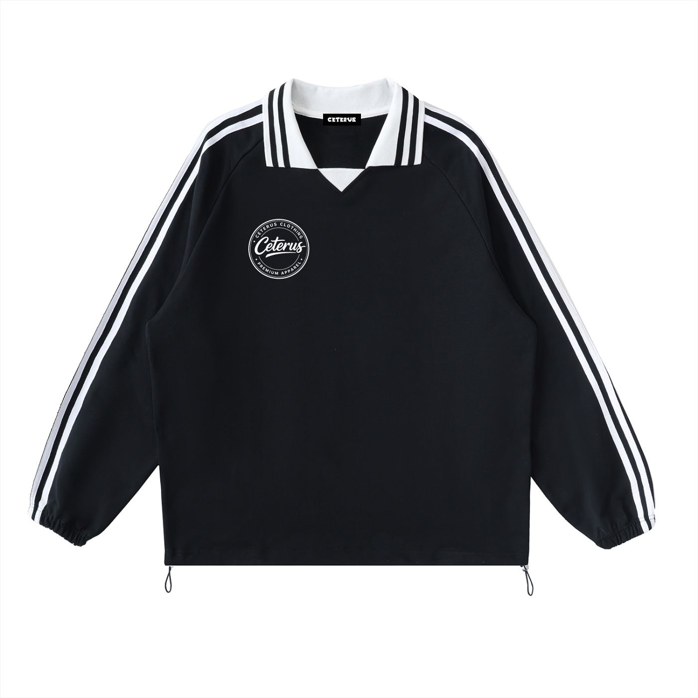 Ceterus striped Lapel Collar Sweatshirt